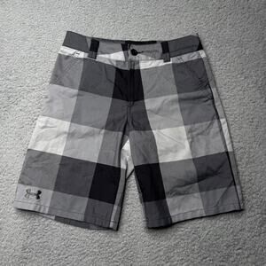 Under Armour Golf Shorts Youth Medium Gray Checkered